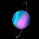 Composite image of Uranus, composed of an X-ray image taken by Chandra (shown in pink) and an optical image taken by the Keck-I Telescope.